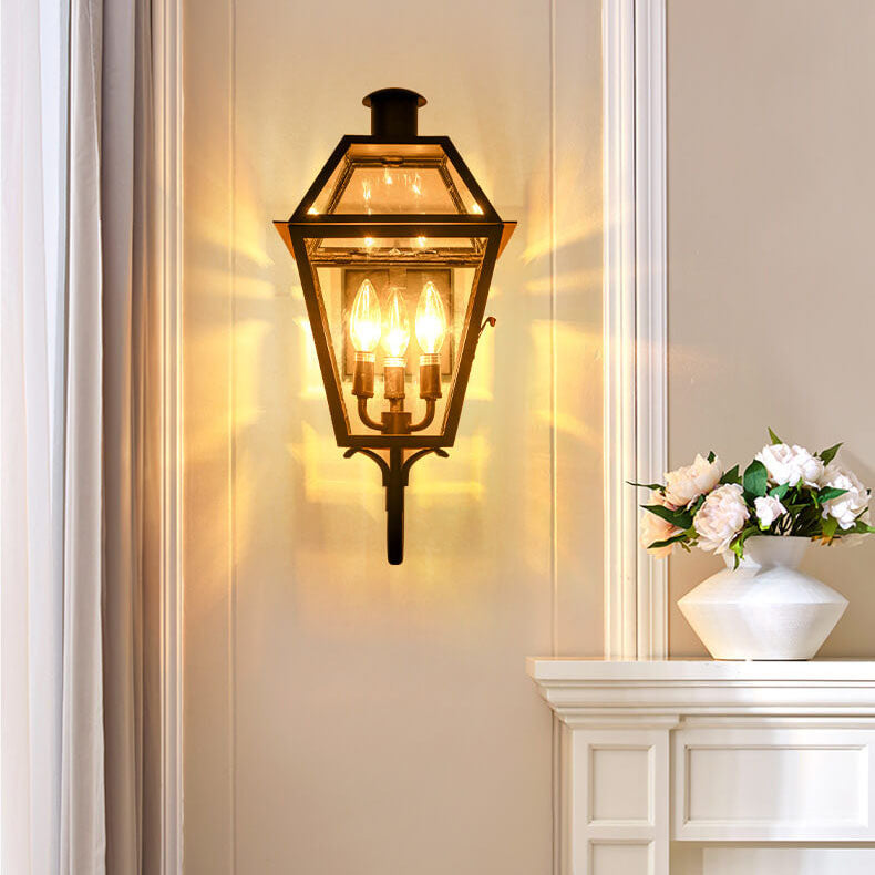 Premium Waterproof Iron 3-Light Outdoor Wall Lantern