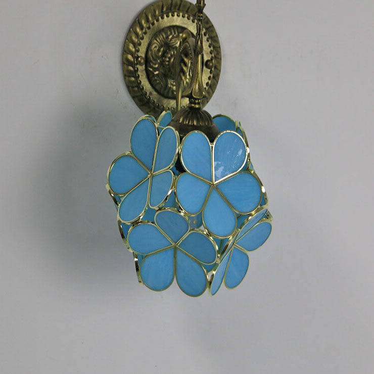 Tiffany Flower Glass Wall Sconce