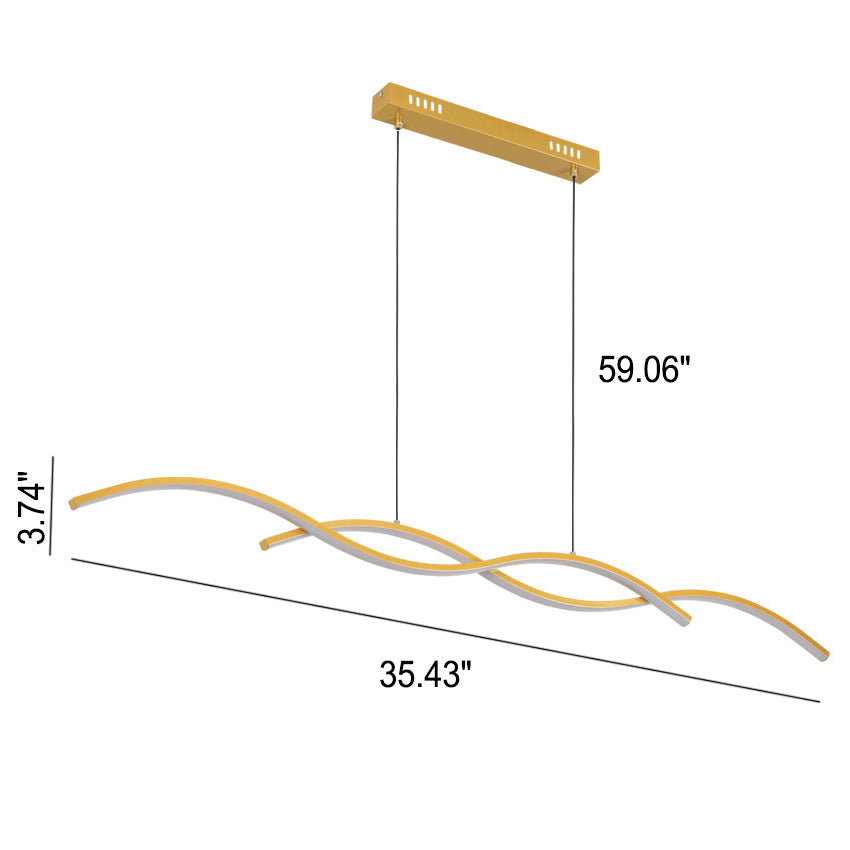 Nordic Minimalist LED Chandelier with Long Wave Design