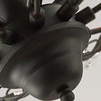 European Style Iron and Crystal Semi-Flush Mount Ceiling Light - 4/5/6 Lights for Living Room