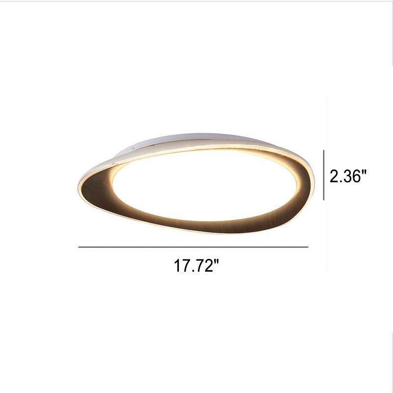 Contemporary Wood Grain Pebble LED Flush Mount Ceiling Light