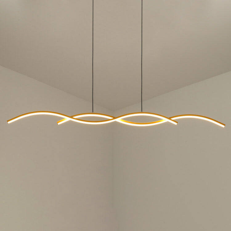 Nordic Minimalist LED Chandelier with Long Wave Design