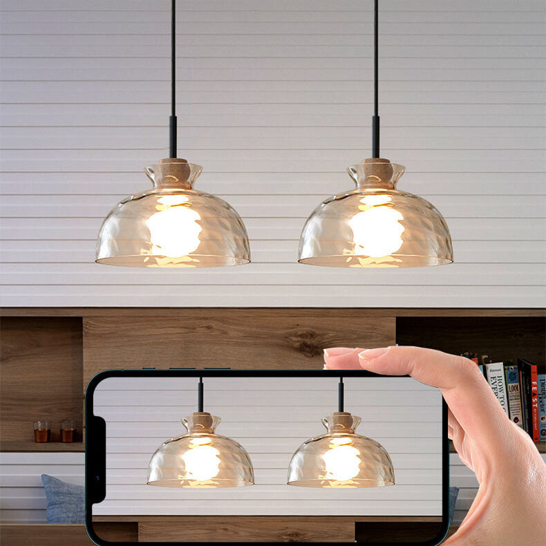 Nordic Rippled Glass Pendant Lamp