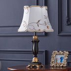 Classic Round Fabric and Resin Table Lamp - 1 Light