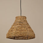 Vintage Rattan Dome Pendant Light - 1-Light Fixture