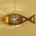 Vintage Bamboo Fish Wall Sconce