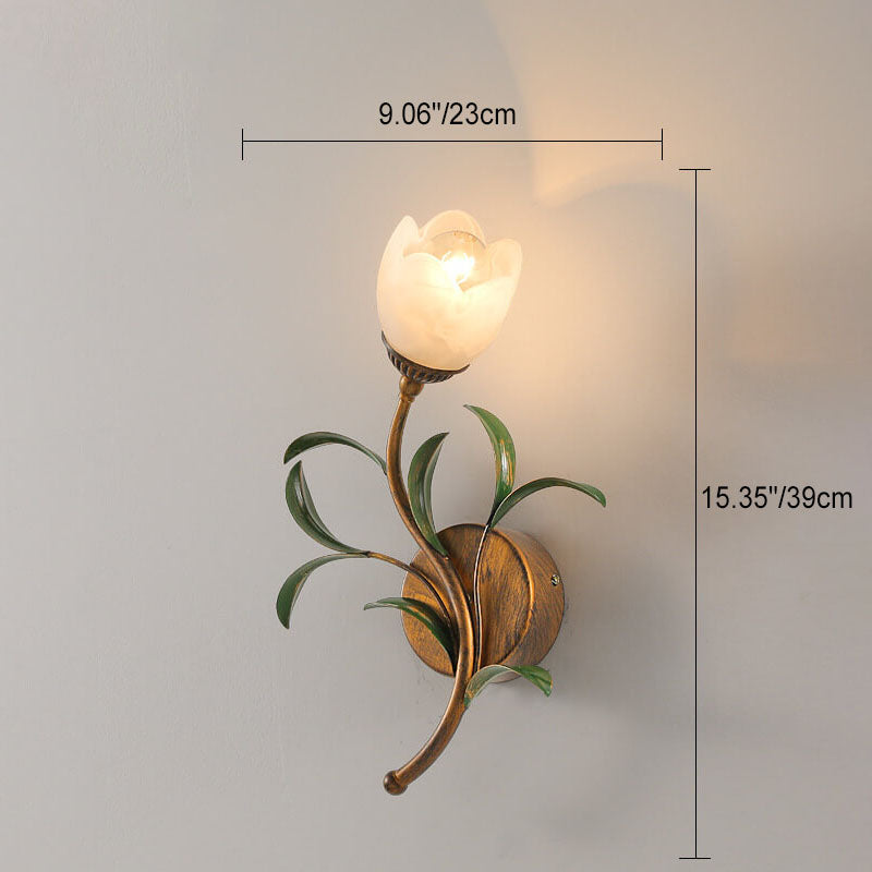 Glass Flower Wall Sconce