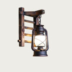 Premium Vintage Bamboo Weaving Kerosene Wall Sconce Lamp