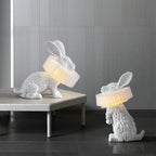 Contemporary Resin Rabbit LED Table Lamp
