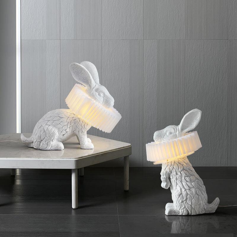 Contemporary Resin Rabbit LED Table Lamp