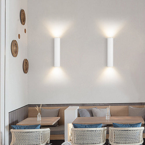 Aluminum 2-Light Cylindrical Wall Sconce