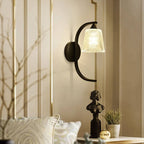 Glass Shade Resin Bird Wall Sconce