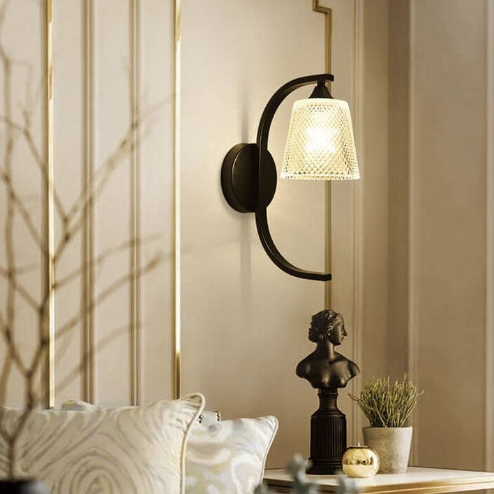 Glass Shade Resin Bird Wall Sconce