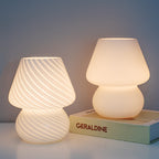 Vintage Glass Mushroom LED Table Lamp - 1-Light Night Light