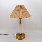 Vintage Pleated Shade Column Table Lamp - 1 Light