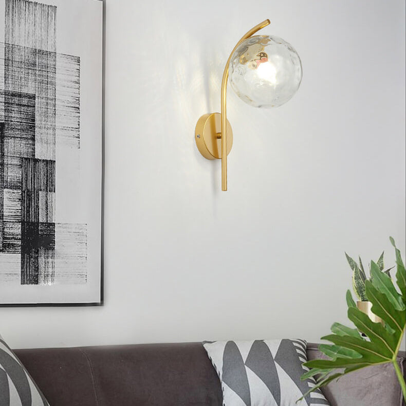 Modern Arc Glass Globe Wall Sconce