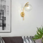 Modern Arc Glass Globe Wall Sconce