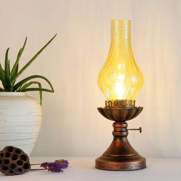 Classic Vintage Kerosene Oil Table Lamp - 1-Light Design