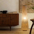 Premium Bamboo Weaving LED Floor Lamp - 1-Light Design