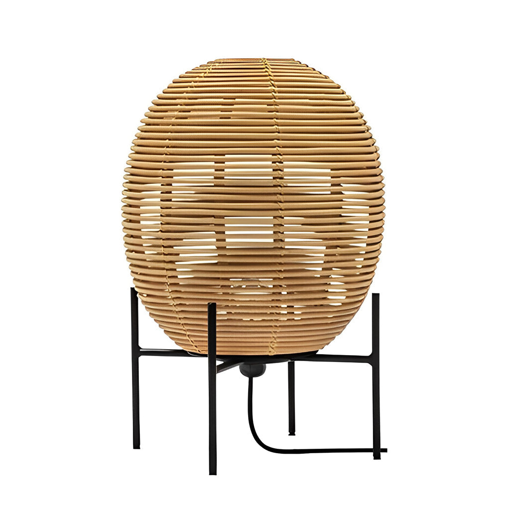 Boho Rattan and Metal Accent Floor Lamp
