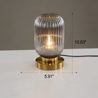 Premium Nordic Striped Oval Glass Table Lamp - 1 Light