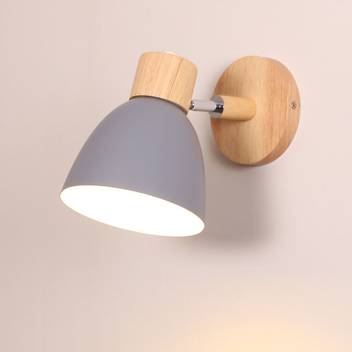 Macaron Iron & Wood Wall Sconce