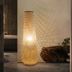 Premium Bamboo Weaving LED Floor Lamp - 1-Light Design