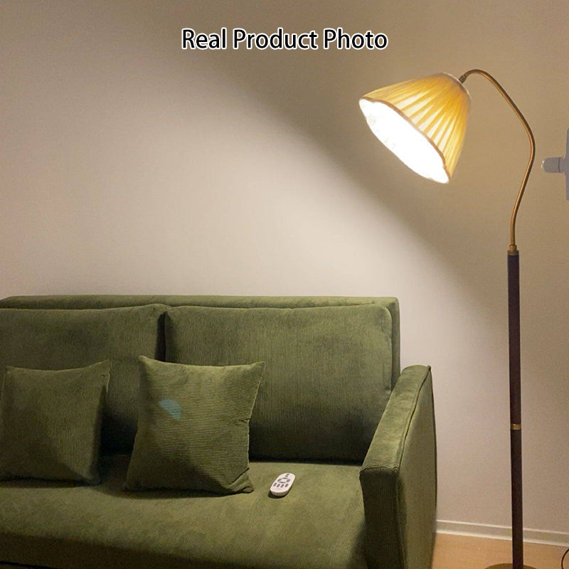 Japanese Vintage Floral Solid Wood Floor Lamp