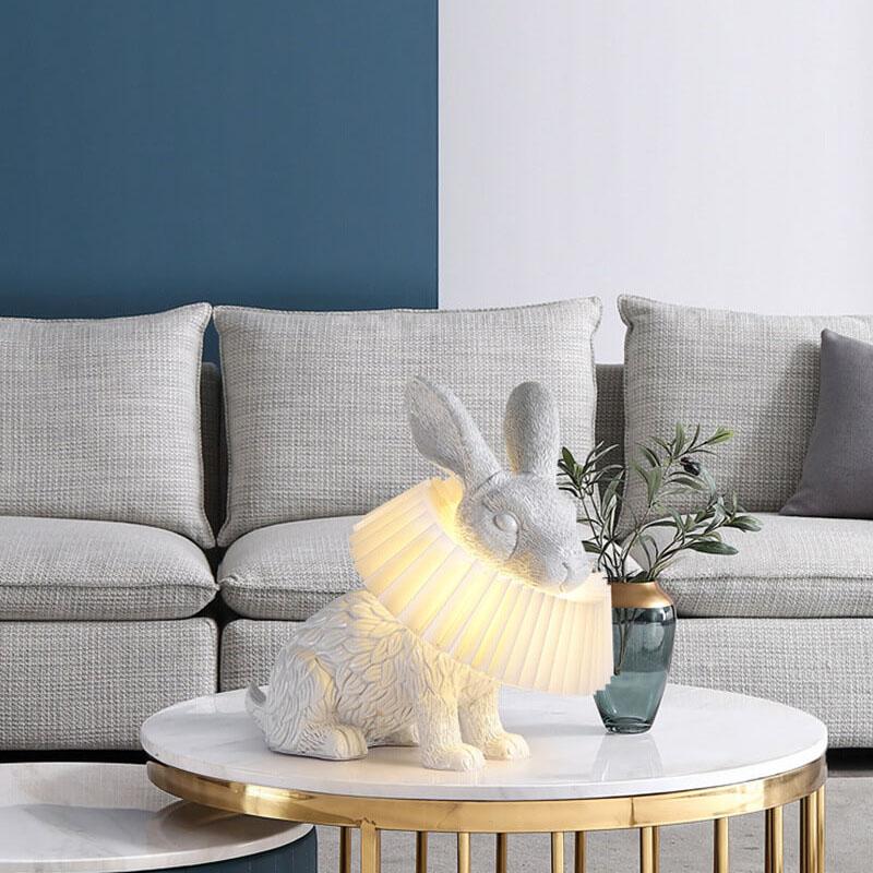 Contemporary Resin Rabbit LED Table Lamp