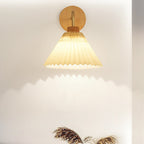 Minimalist Pleated Umbrella Shade Sconce