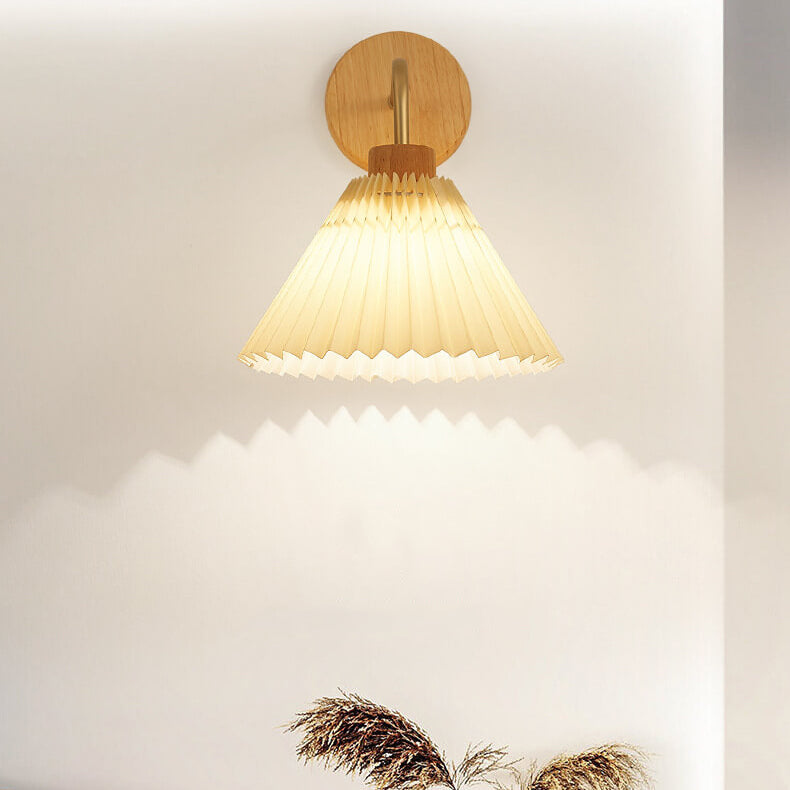 Minimalist Pleated Umbrella Shade Sconce