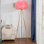 Contemporary Globe Floor Lamp with Feather Design