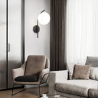 Modern Arc Glass Globe Wall Sconce