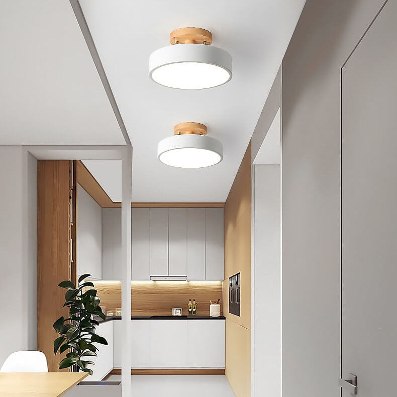 Nordic Round LED Semi-Flush Mount Ceiling Light