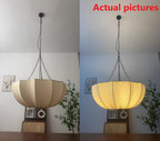 French Petal Semi-Circular Fabric Lampshade Chandelier