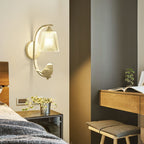 Glass Shade Resin Bird Wall Sconce