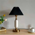 Vintage Pleated Shade Column Table Lamp - 1 Light