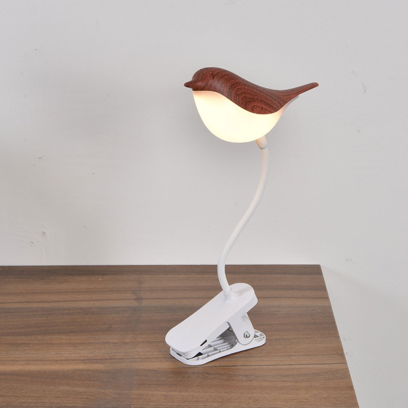 Nordic Bird Clip LED Night Light - USB Rechargeable Table Lamp