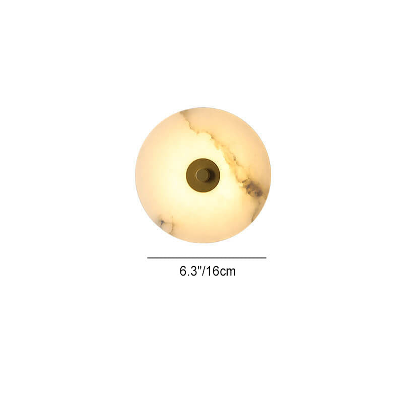 Luxury Round Marble and Iron LED Wall Sconce