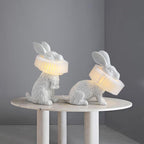 Contemporary Resin Rabbit LED Table Lamp