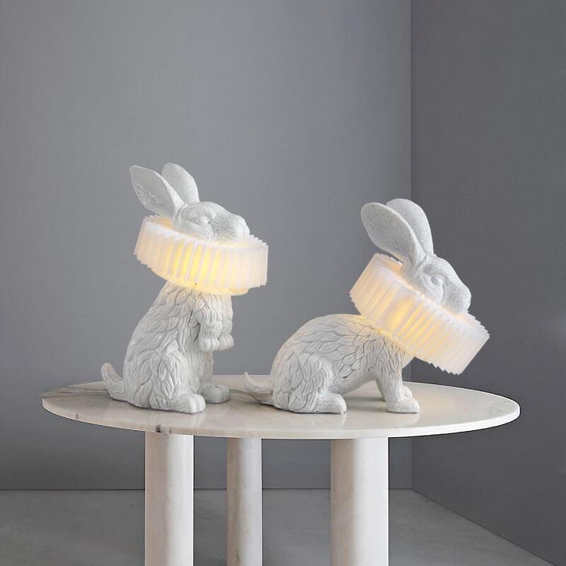 Contemporary Resin Rabbit LED Table Lamp