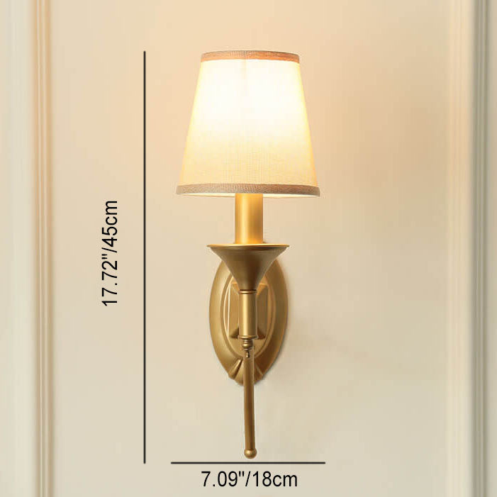 Iron & Fabric Mushroom Wall Sconce