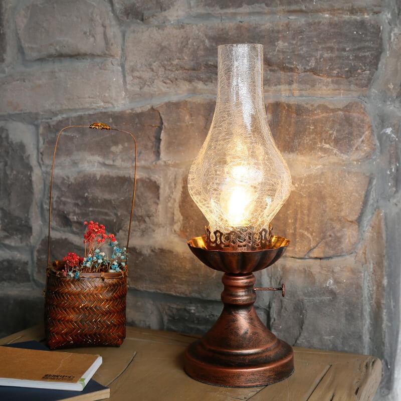Classic Vintage Kerosene Oil Table Lamp - 1-Light Design