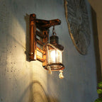Premium Vintage Bamboo Weaving Kerosene Wall Sconce Lamp