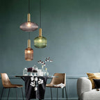 Striped Glass 1-Light Lantern Pendant