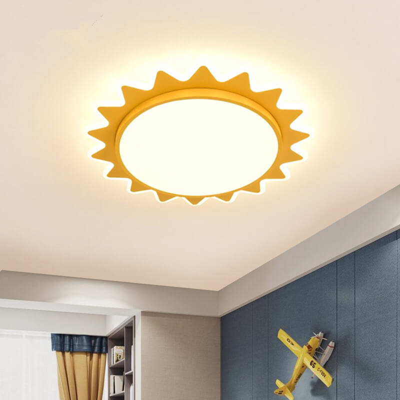 Cartoon Sun LED Flush Mount Light