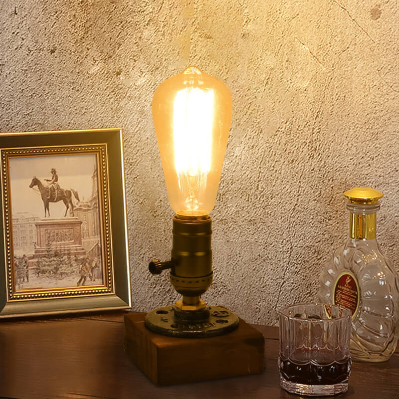 Premium Vintage Industrial Iron Table Lamp - 1-Light Design