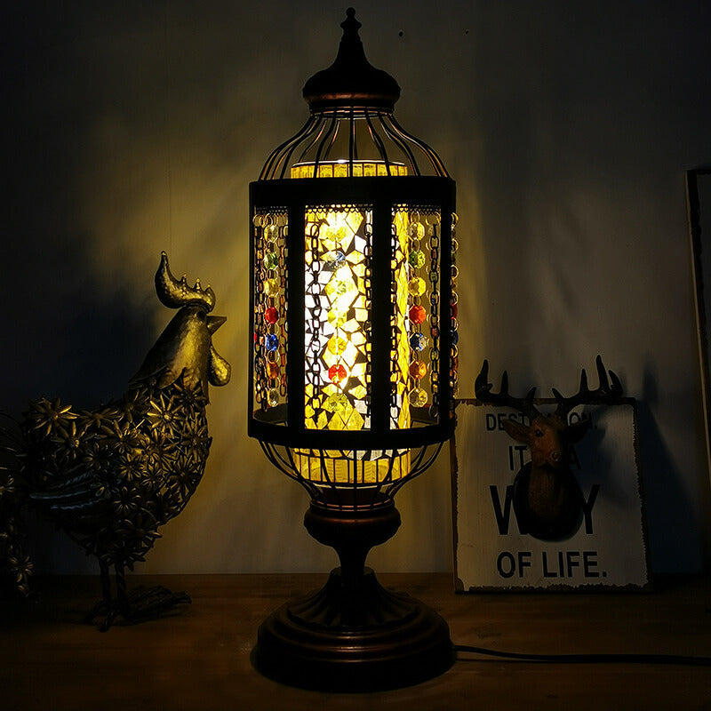 Turkish Stained Glass Table Lamp - Vintage 1-Light Design