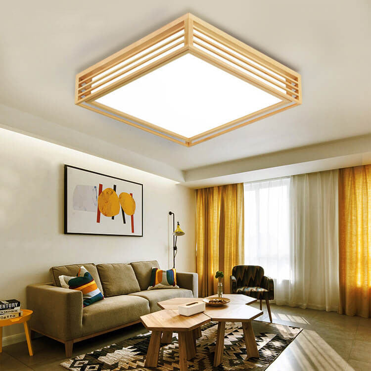 Wood Square LED Tatami Ceiling Light