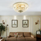 Vintage Crystal Flush Mount Ceiling Light - 4/6 Lights